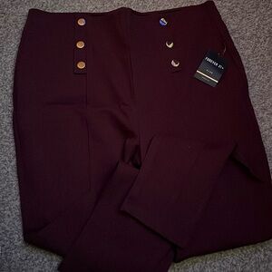 Burgundy, long leggings-thick